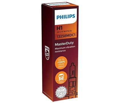 Лампа автомобильная галогеновая H1 Philips MasterDuty 24V 70W P14.5s (1 шт.) 13258MDC1