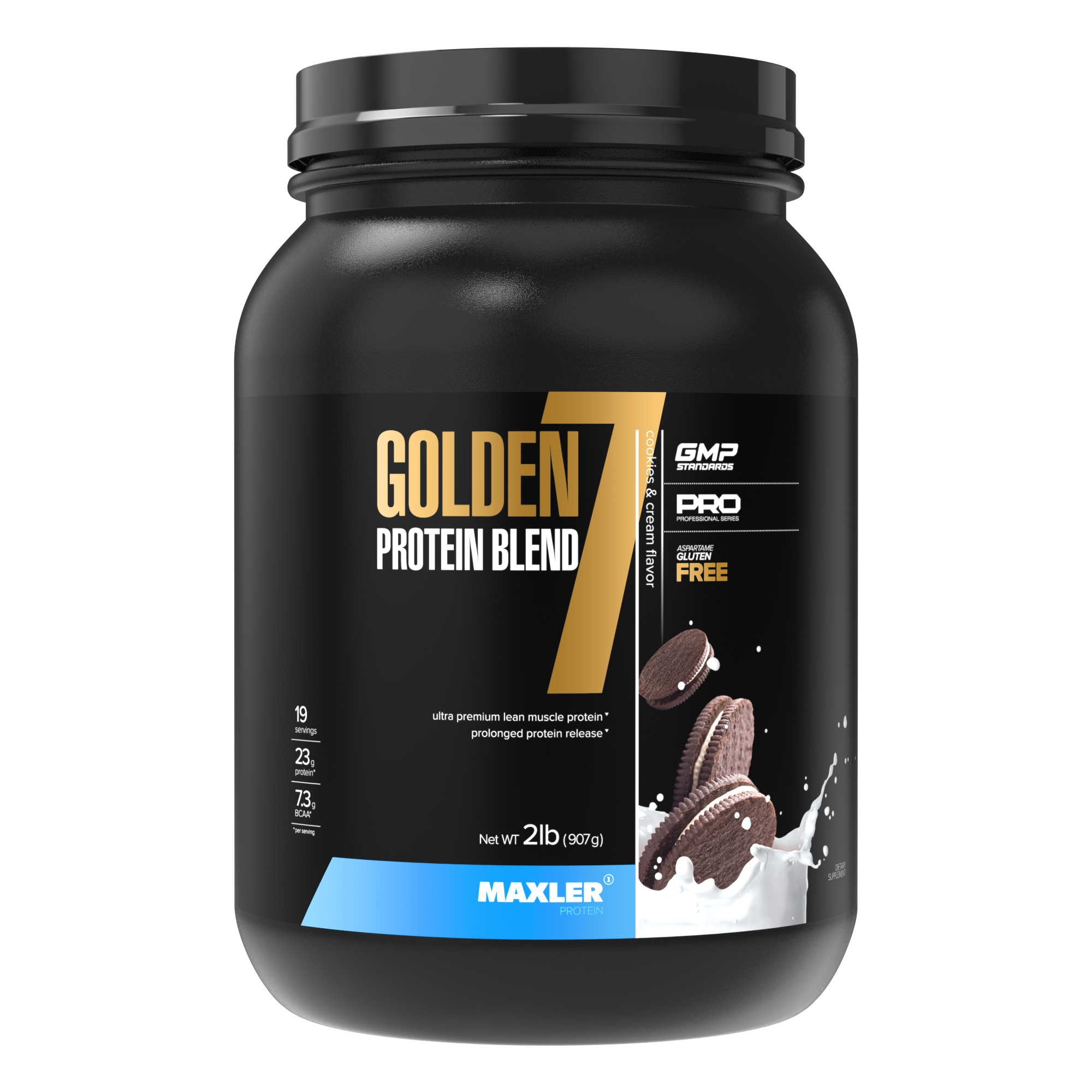 Протеин многокомпонентный для похудения Maxler Golden 7 Protein Blend 2 lb 907г Печенье Крем