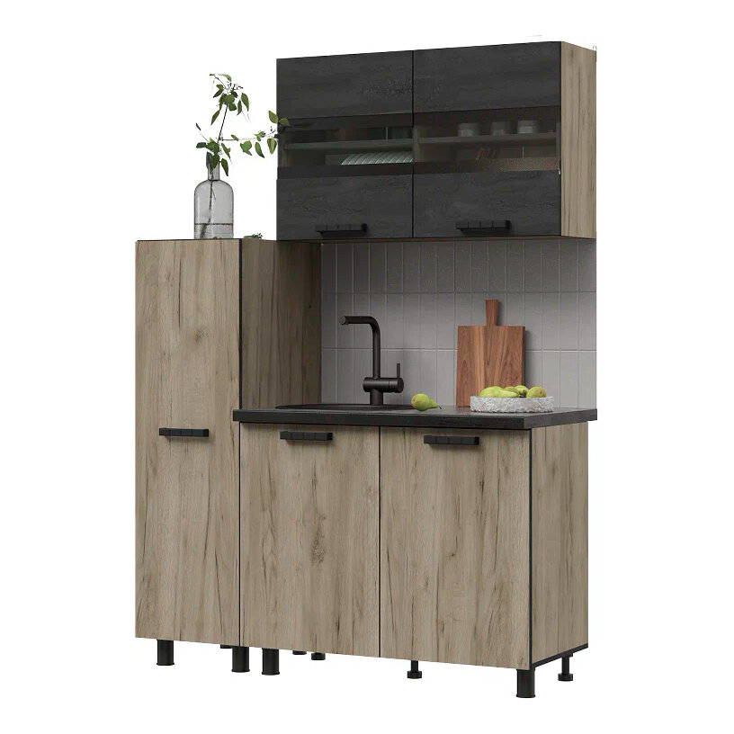 Кухонный гарнитур ЛДСП с пеналом ширина 14 м современный стиль