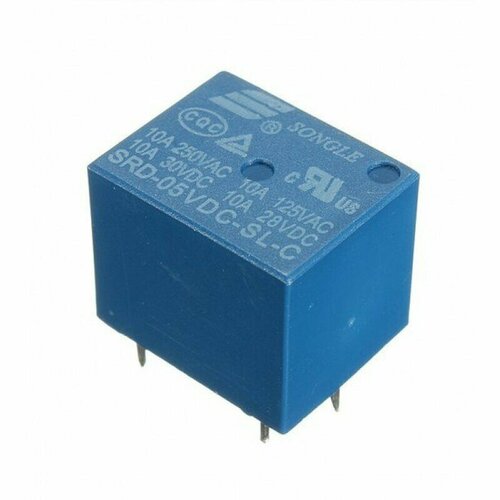 Реле SRD-05VDC-SL-C, 5 В (DC), 10 А, контакты NO-NC, 1 шт.