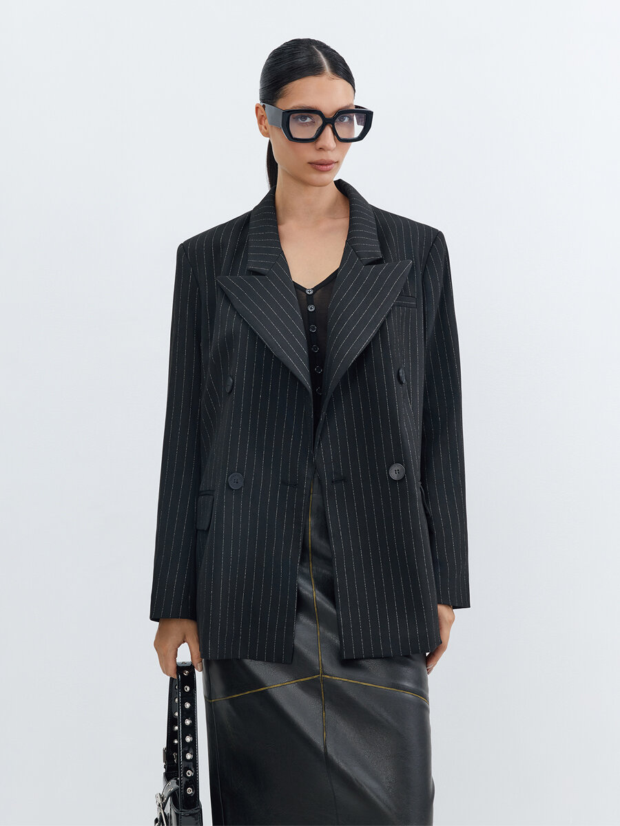 Пиджак TOPTOP STUDIO, размер XS, чёрный