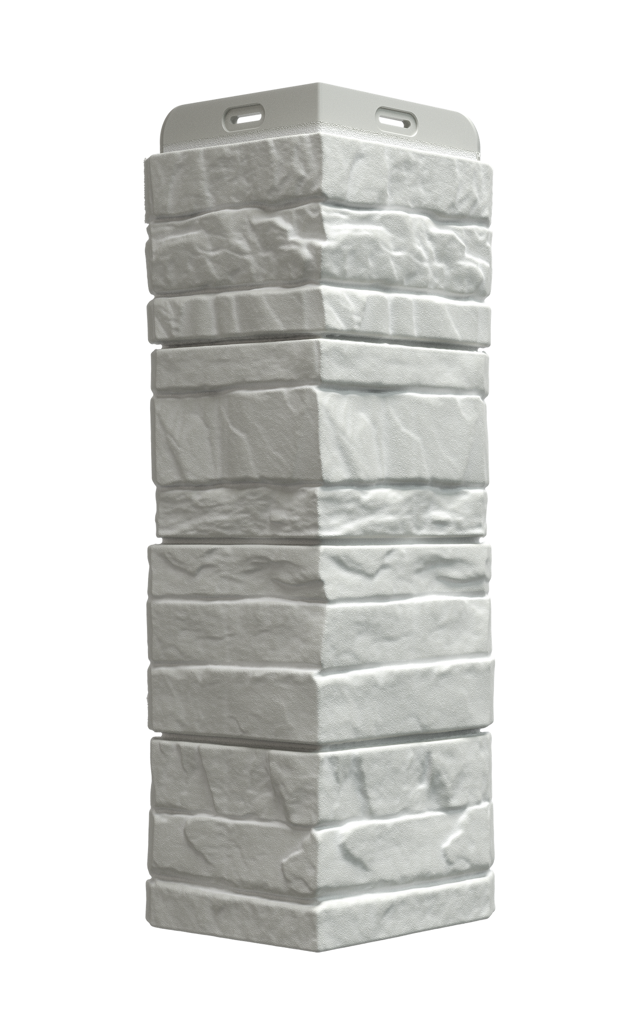 Угол наружный из ПВХ для фасадных панелей Docke STEIN, (Каменная кладка), Молочный