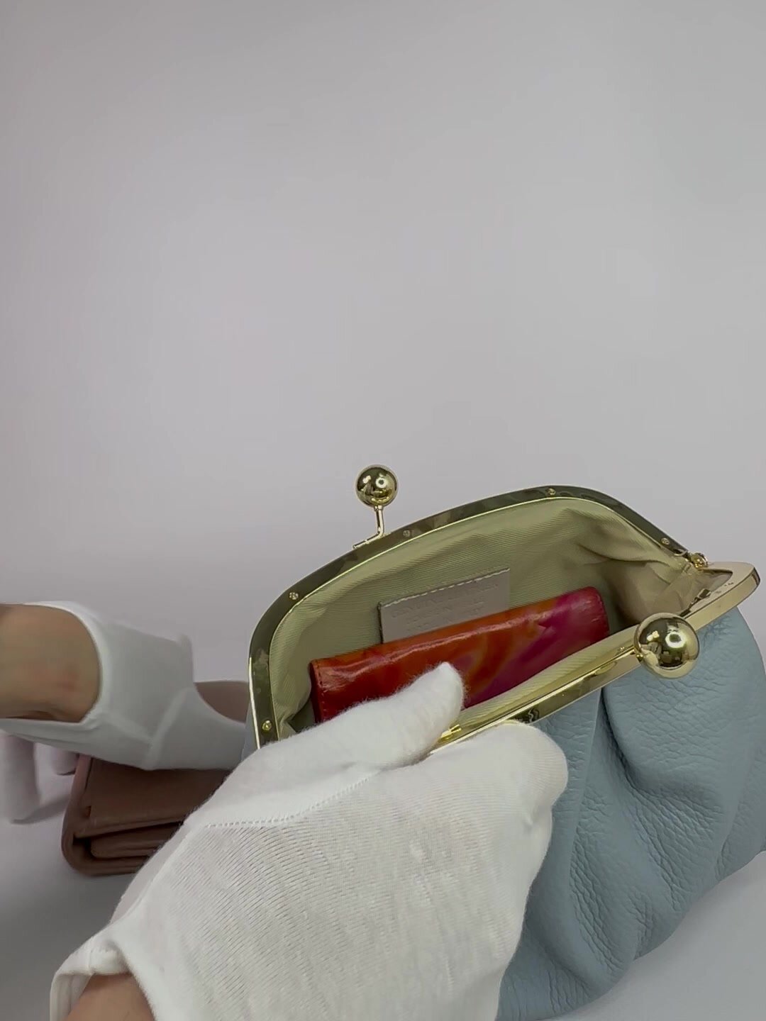 Сумка саквояж Vera Pelle Bella Donna Mini, фактура зернистая, голубой — фото 1