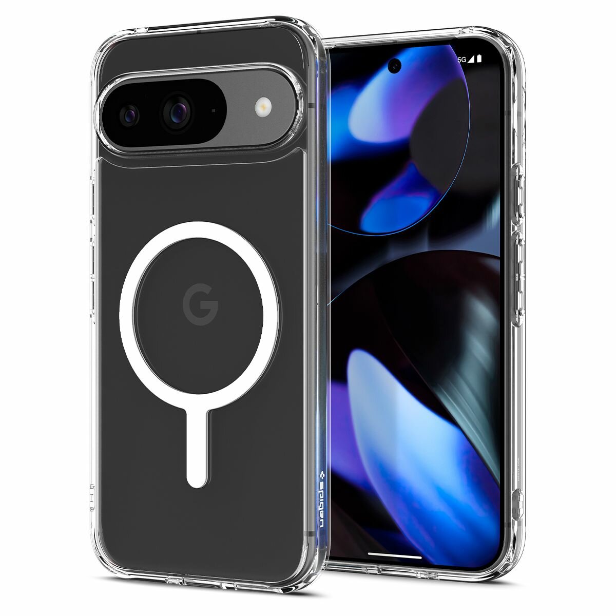 Чехол Spigen на Google Pixel 9 (ACS09025) Ultra Hybrid OneTap Metal Ring MagSafe / Спиген для Пиксель 9 накладка с MagSafe, противоударный, с защитой камеры, белый