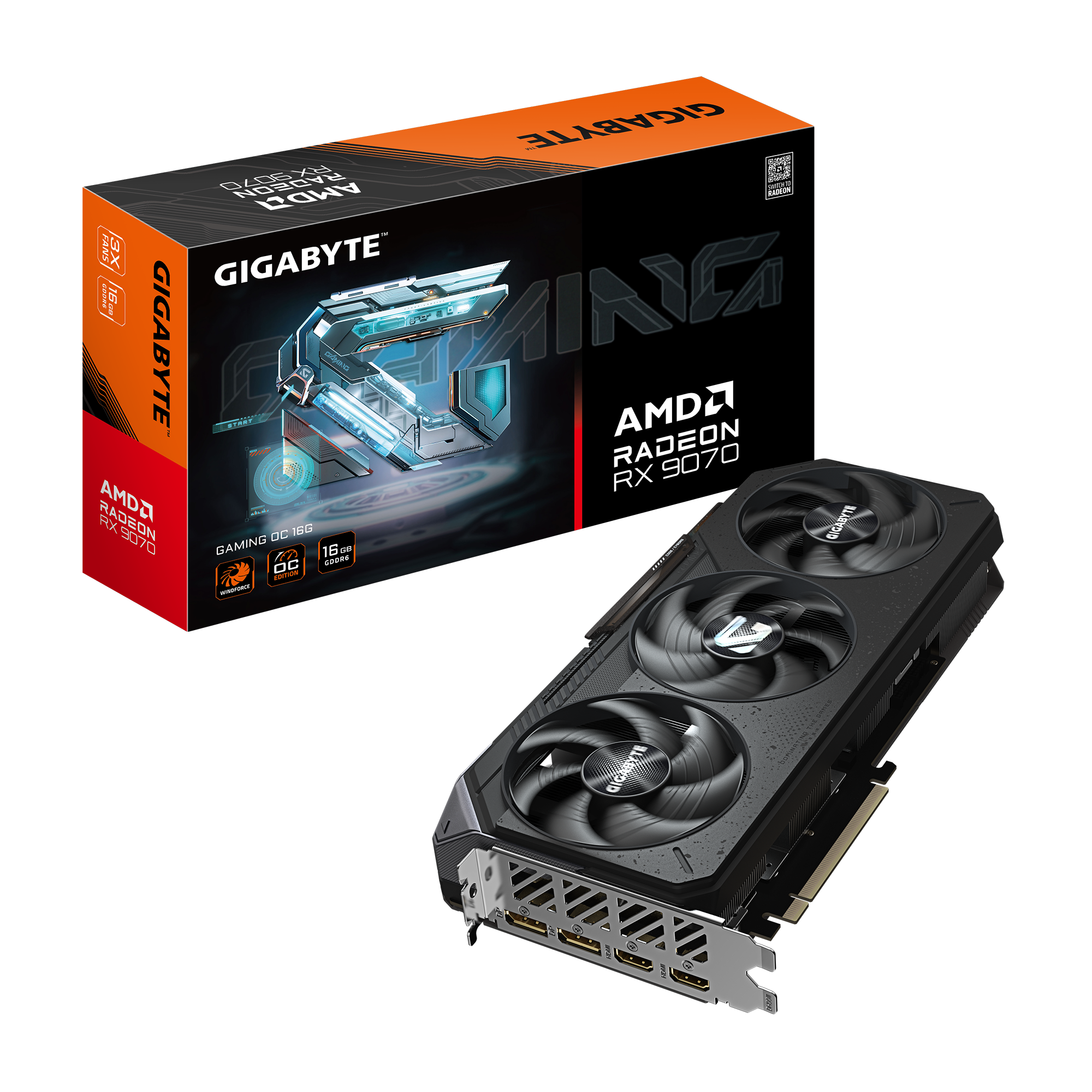 Видеокарта Gigabyte Radeon RX 9070 GAMING OC GDDR6 16G (GV-R9070GAMING OC-16GD)