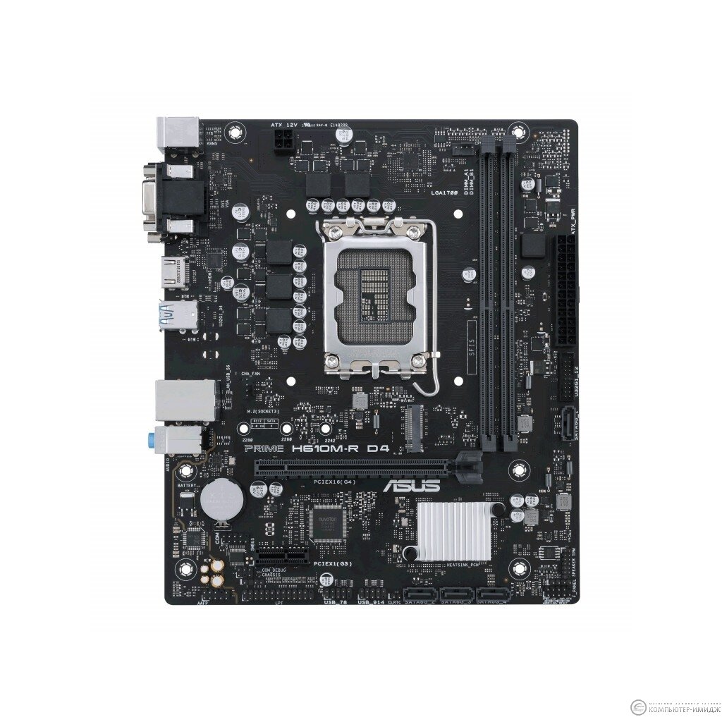 Материнская плата ASUS PRIME H610M-R D4-SI {Socket LGA1700, Intel H610, 1 слот 16x PCI-E, DisplayPort, HDMI, 2x DDR4}