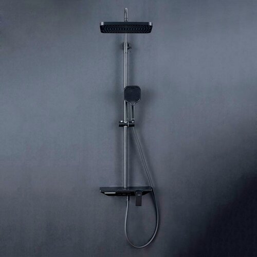 Изображение товара Душевая система Gappo G2496-16, черный, латунь, вертикальный монтаж