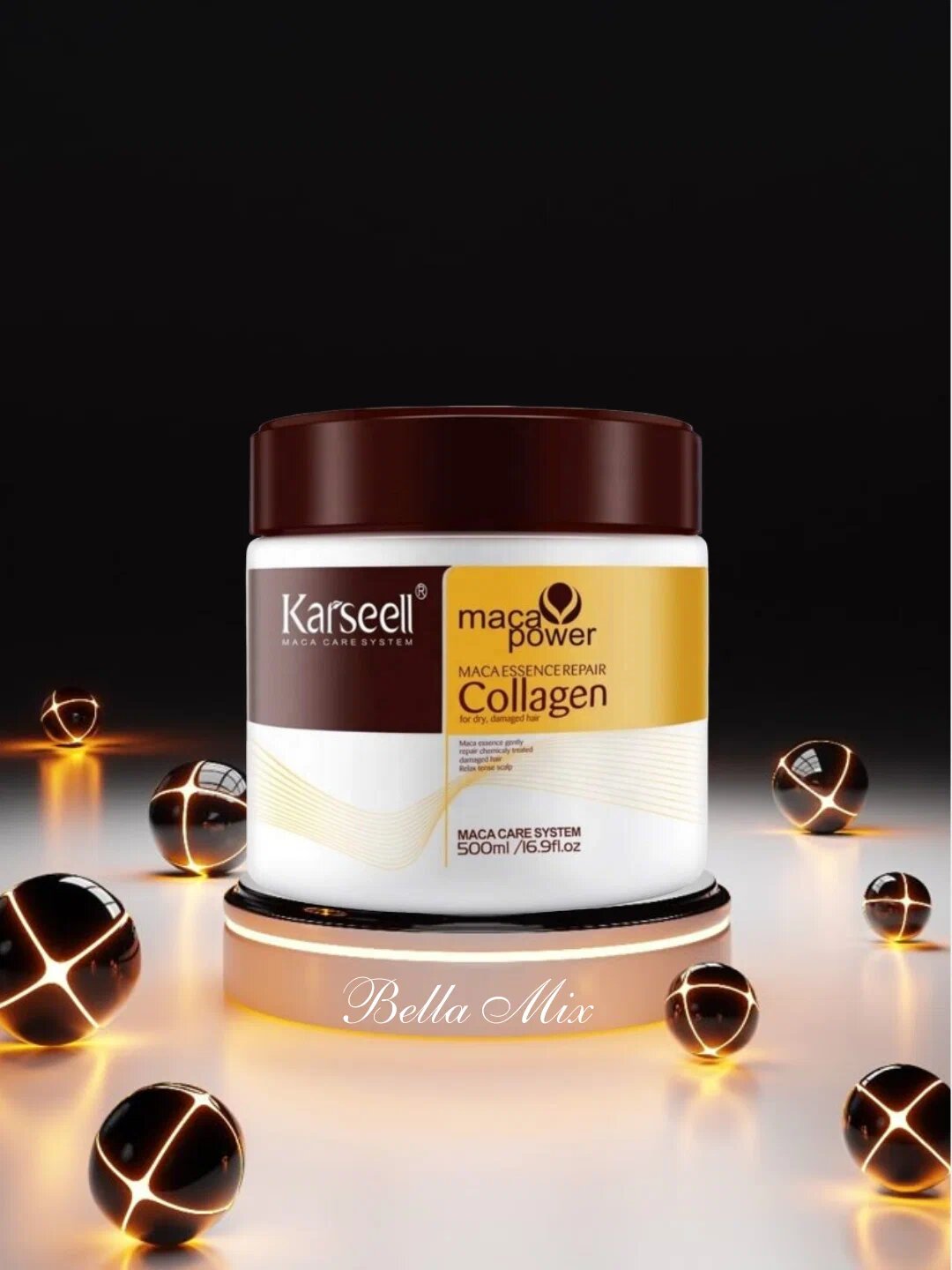 Маска для волос Karseell Collagen, 500 г увлажняет и питает, предотвращает ломкость