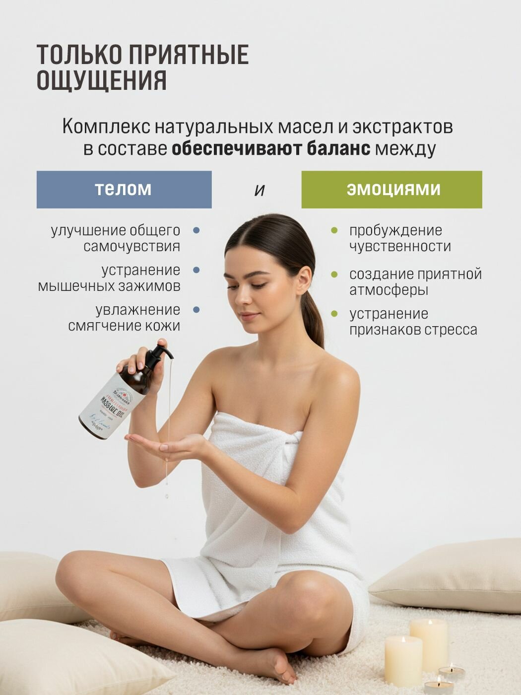 Dr. Mineral's, Масло для массажа тела, парфюмированное с ароматом миндаля, ванили, 400 мл — фото 1