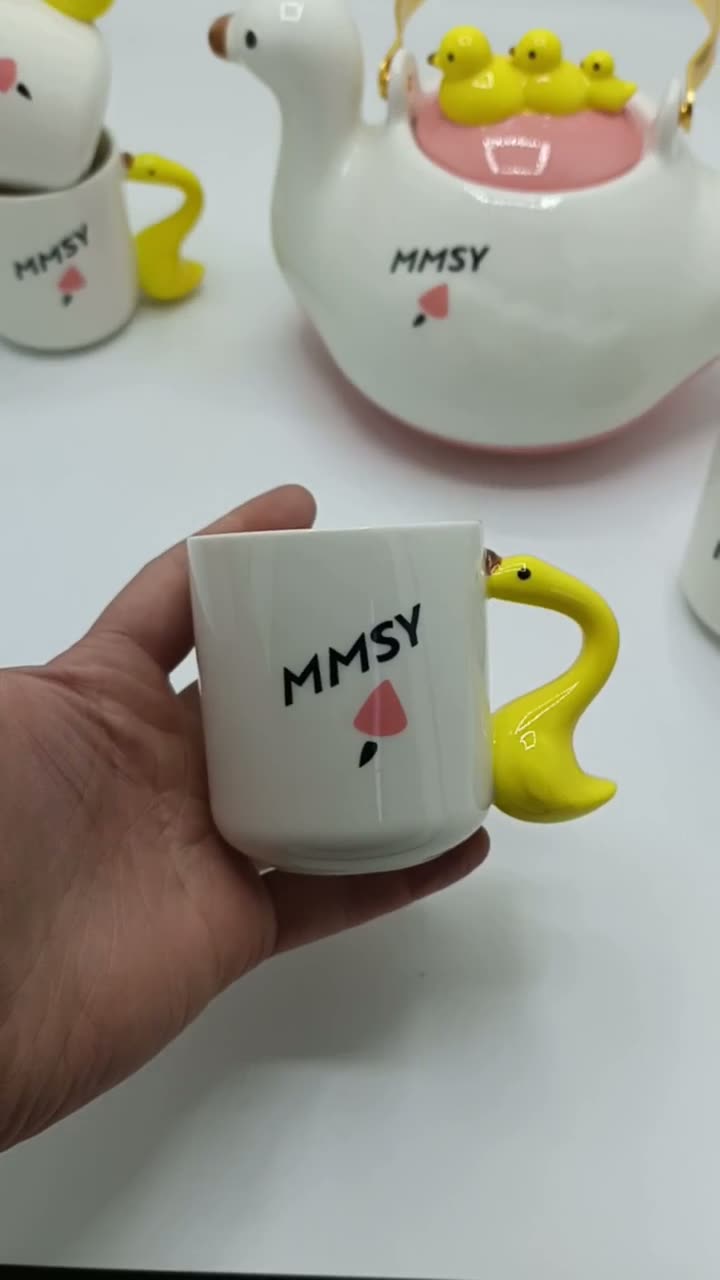 Керамический чайный набор с дизайном уточки MMSY, 5 предметов — фото 1