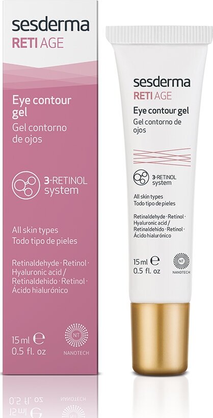 Гель антивозрастной для зоны вокруг глаз на основе системы 3-Retinol и витаминов С, Е, 15 мл, RETI AGE Eye contour gel, Sesderma