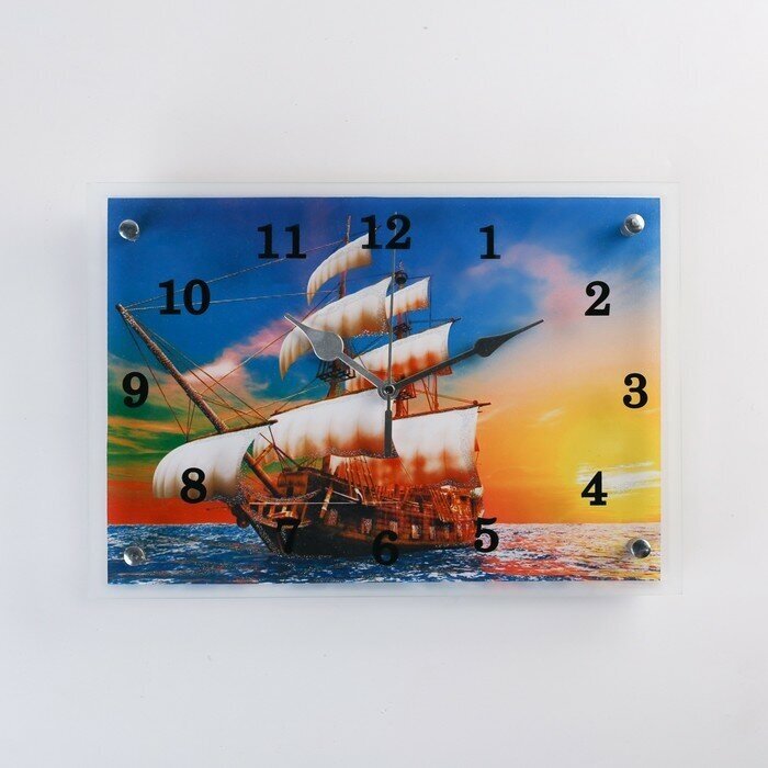 Сюжет Часы-картина настенные, серия: Море, "Парусный корабль", 25х35 см