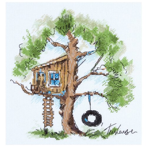 фото Panna набор для вышивания домик на дереве 22.5 х 20 см (ps-1952)
