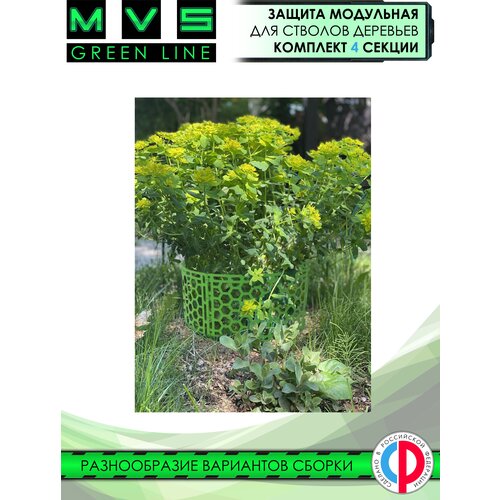 Защита стволов деревьев / Опора для цветов, растений и кустов (набор 4 шт.) зеленый