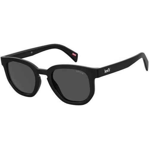 Солнцезащитные очки Levi's, прямоугольные, оправа: пластик, черный