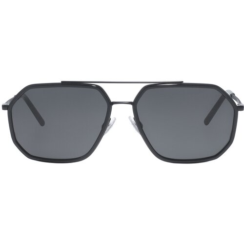 фото Солнцезащитные очки dolce & gabbana, прямоугольные, оправа: металл, для мужчин, черный