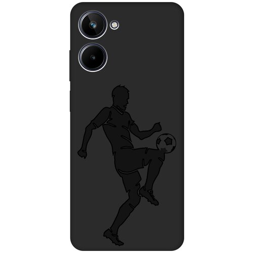 Матовый чехол Football для Realme 10 4G / Рилми 10 4Г с 3D эффектом черный матовый чехол flamingo swim ring для realme 10 4g рилми 10 4г с 3d эффектом мятный