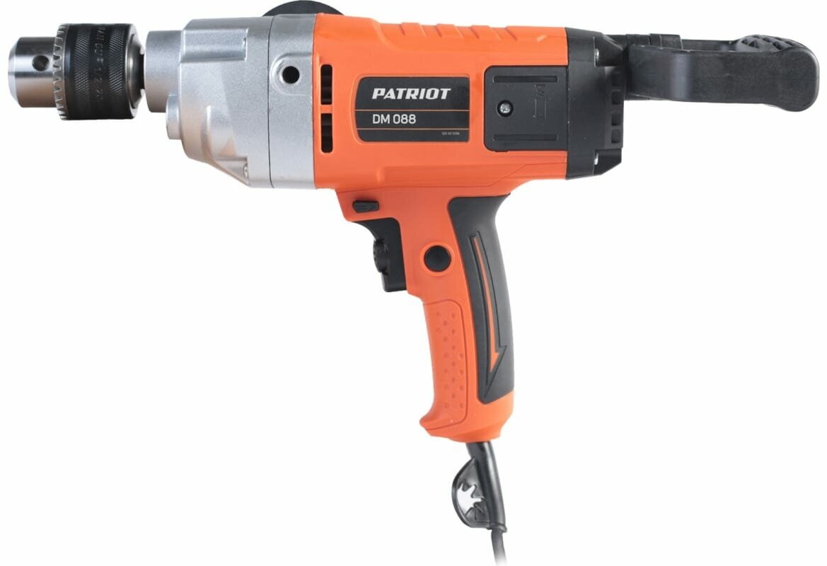 фото Дрель миксер строительная электрическая сетевая PATRIOT DM 088, 1050Вт 500об/мин без венчика для перемешивания краски, бетона, растворов