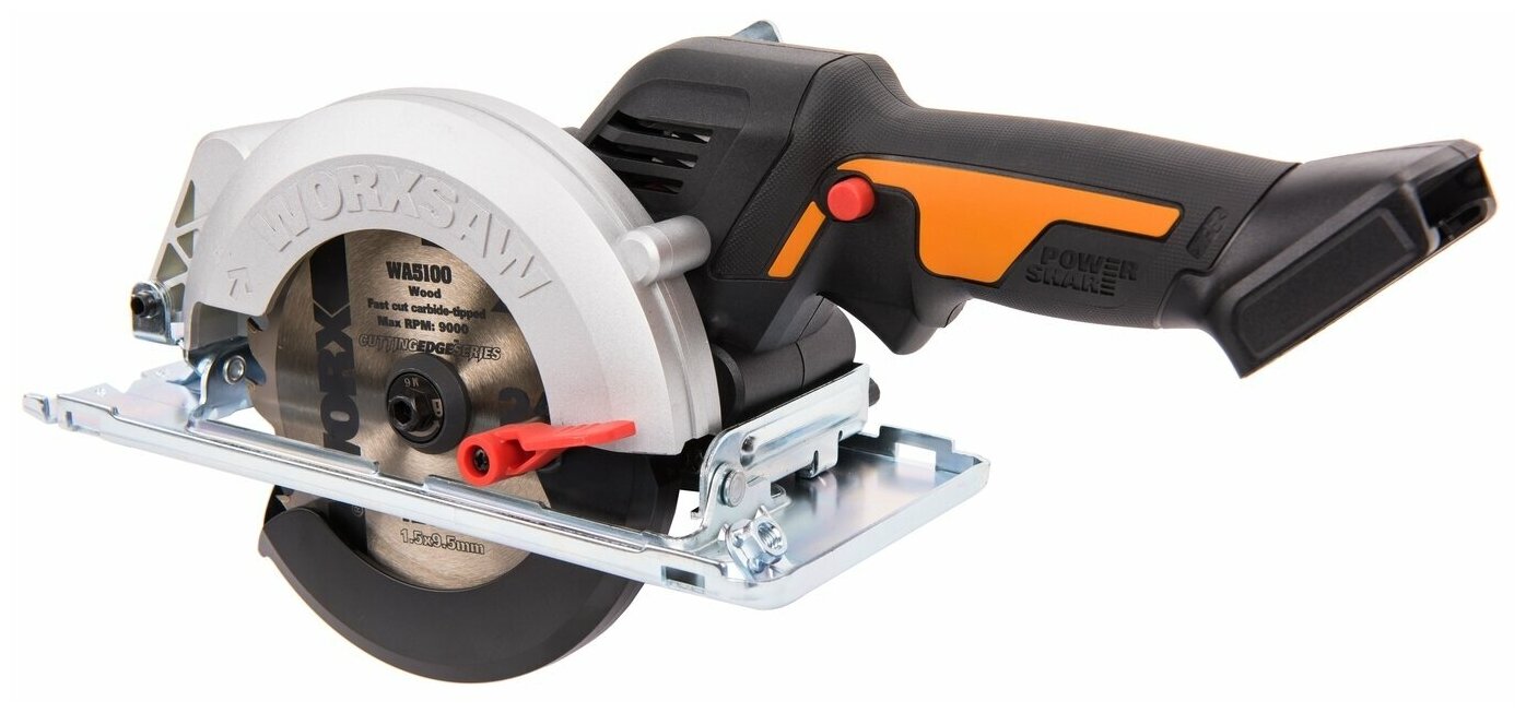 Циркулярная мини-пила аккумуляторная бесщеточная 120 мм 20В WORX worxsaw WX531.9, без АКБ и ЗУ