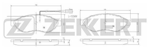 Комплект тормозных колодок дисковый тормоз Zekkert BS-1469