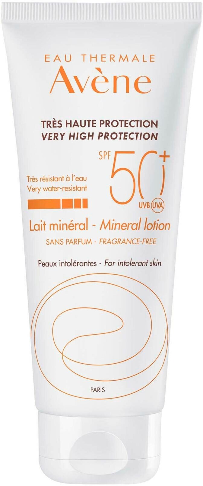 AVENE Молочко для лица солнцезащитное минеральное SPF 50+, 100 мл