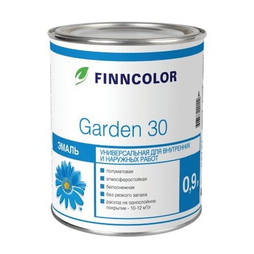 Эмаль алкидная универсальная Garden 30 (Гарден 30) TIKKURILA 0,9 л белая (база А)