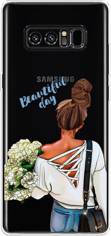 Силиконовый чехол на Samsung Galaxy Note 8 / Самсунг Галакси Нот 8 Beautiful day vector, прозрачный