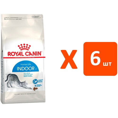 Royal Canin Indoor 27 Корм сухой для взрослых кошек живущих в помещении 2 кг (6 шт.)