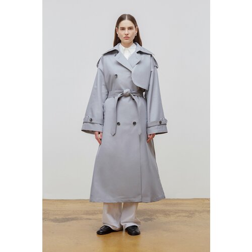 Двубортный тренч оверсайз LESYANEBO