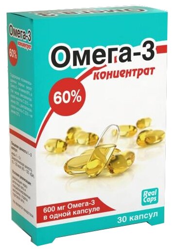 Омега-3 концентрат 60% капс., 600 мг, 50 г, 30 шт.