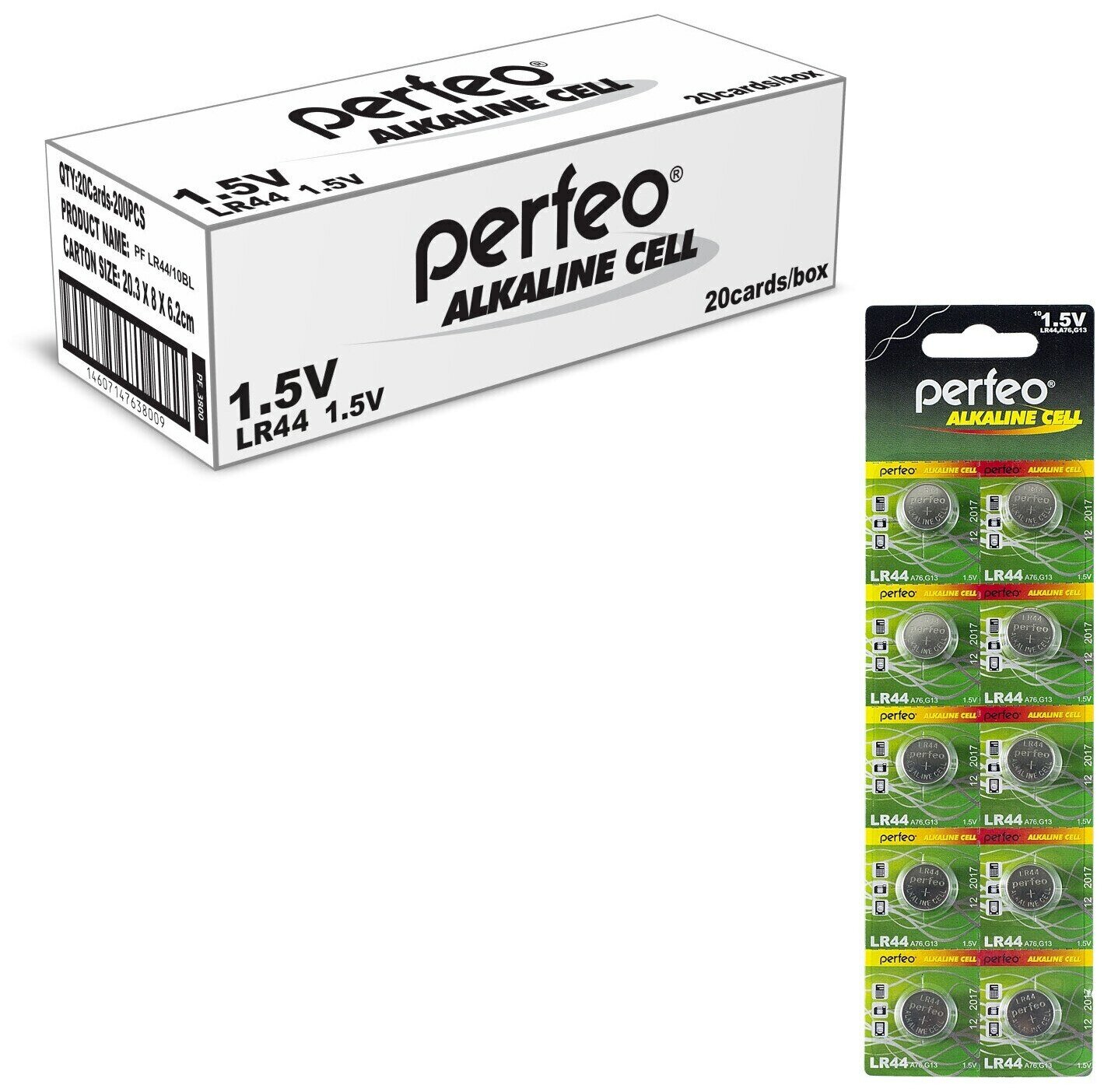 Элемент питания Perfeo LR44/10BL Alkaline Cell 357A AG13 (|PF_3800) 10 штук в блистере