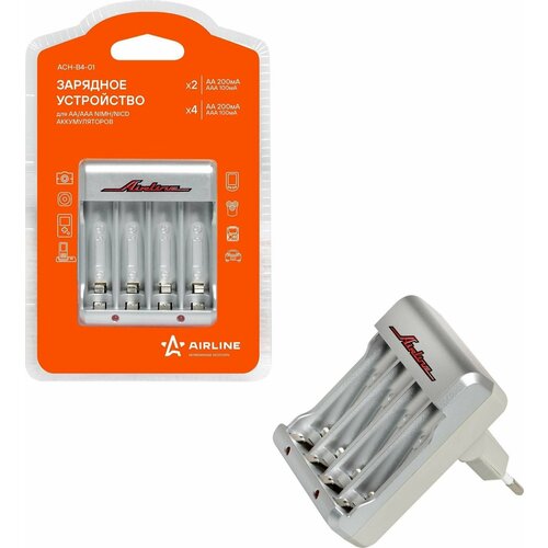 Устройство зарядное для батареек аккумуляторов AA AAA NiMh NiCd AIRLINE ACHB401 palo 1 2v nimh rechargeable aaa batteries aaa aa rechargeable battery aa batteria 3000mah 1 2v aa aaa battery smart charger lcd