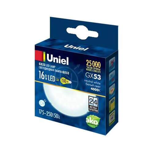 фото Лампа светодиодная uniel ul-00003725, gx53, 16вт