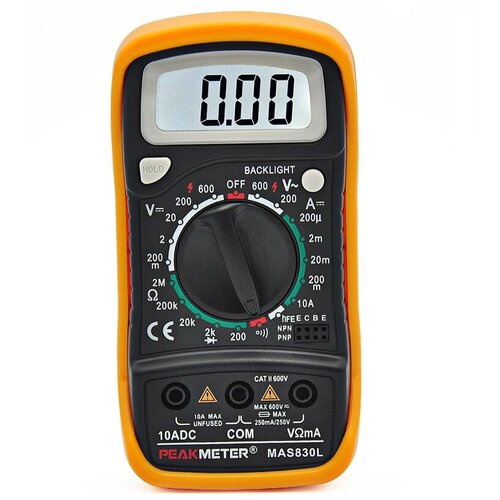 Цифровой мультиметр PEAKMETER MAS830L (Оранжевый) цифровой мультиметр [multimeter] peakmeter pm320