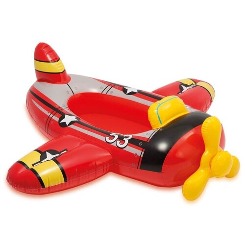 Матрас надувной для плавания INTEX Надувная лодочка с сидением и со спинкой, 59380, красный, желтый