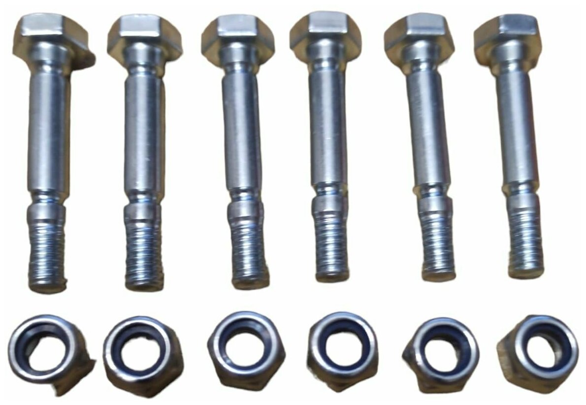 Комплект болт срезной с гайкой для снегоуборщика m6 (6шт)