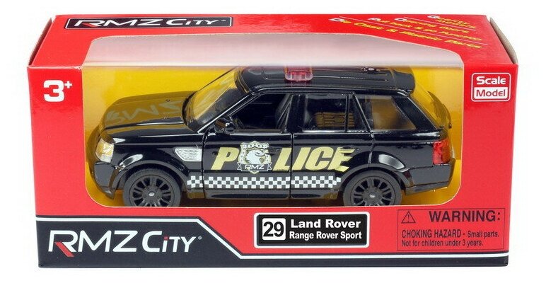 Машинка металлическая Uni-Fortune RMZ City серия 1:32 Land Rover Range Rover Sport, полицейская машина, инерционная, двери открываются 554007P