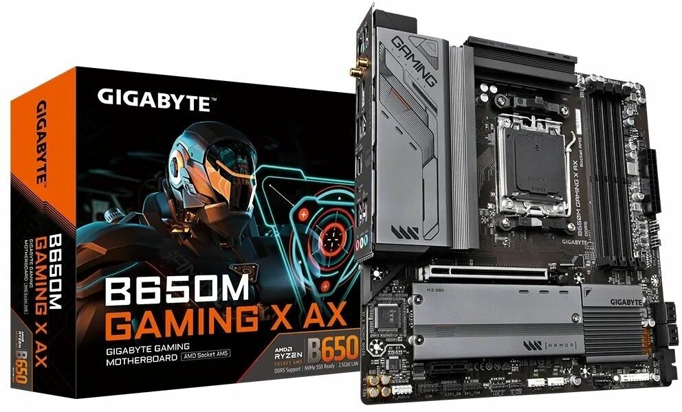 Материнская плата Gigabyte B650M GAMING X AX, Socket AM5, AMD B650, 4xDDR5-5200, HDMI+DP+DP