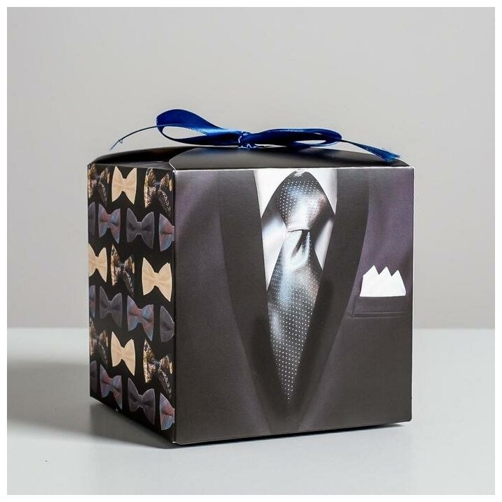 Дарите Счастье Коробка подарочная складная, упаковка, «Джентльмену», 12 х 12 х 12 см