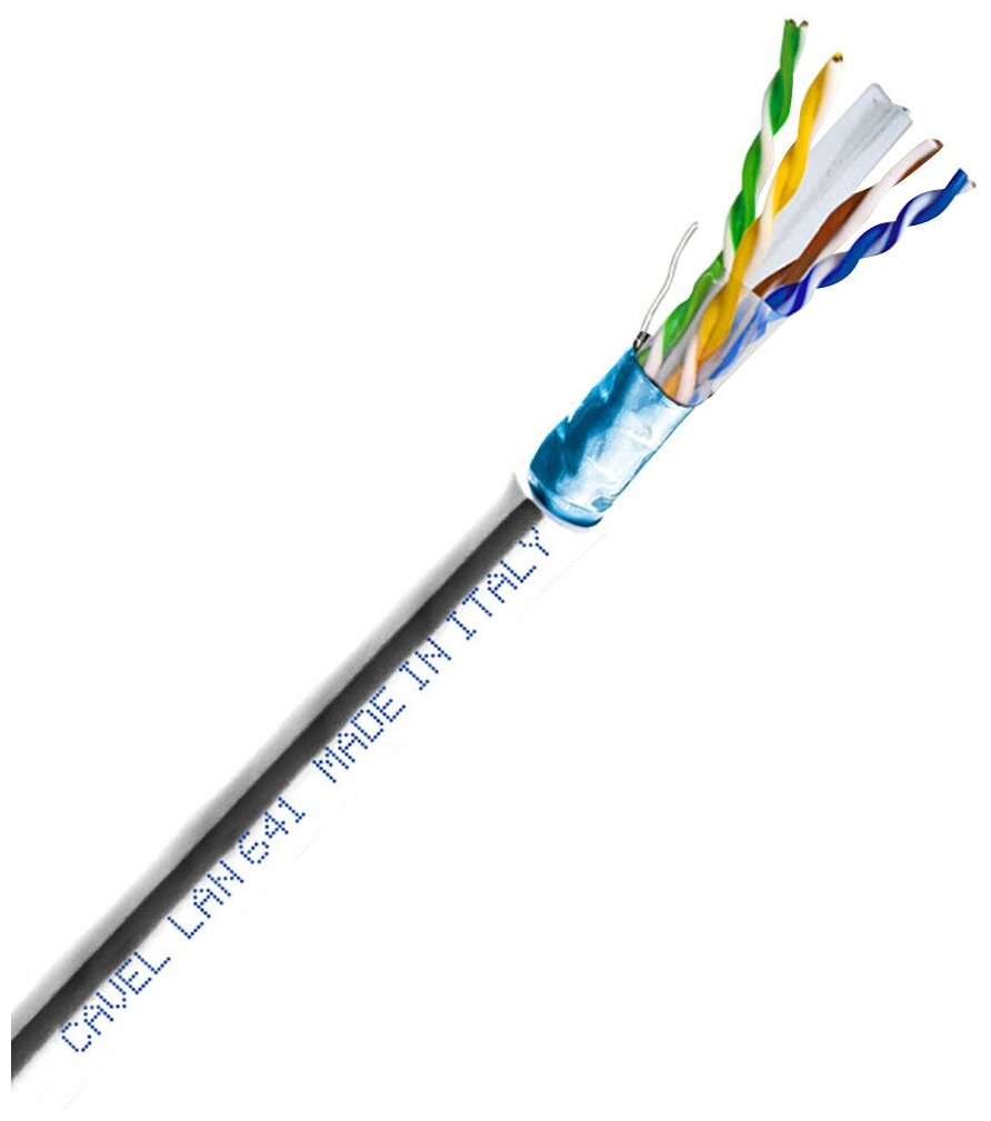 Интернет-кабель (витая пара) FTP CAT6 LAN 641 4х2х0,57 мм экранированный Cavel (200 м)
