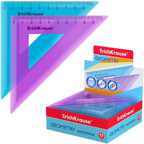 Угольник пластиковый ErichKrause Standard, 45°/9см 52990