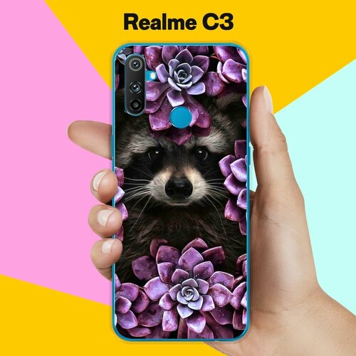 Силиконовый чехол на realme C3 Енот / для Реалми Ц3 силиконовый чехол на realme c3 реалми c3 енот