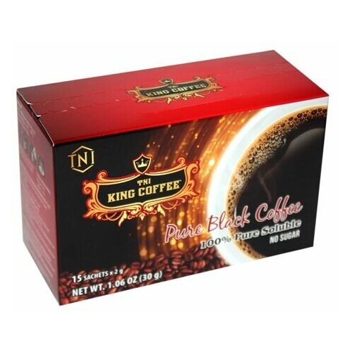 Кофе растворимый 100% PURE BLACK TNI KING COFFEE 15 саше по 2 г