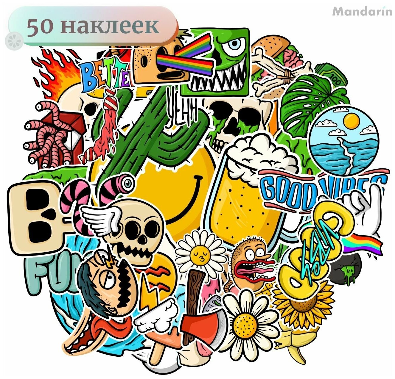 Наклейки - Монстры (2) - 50шт.