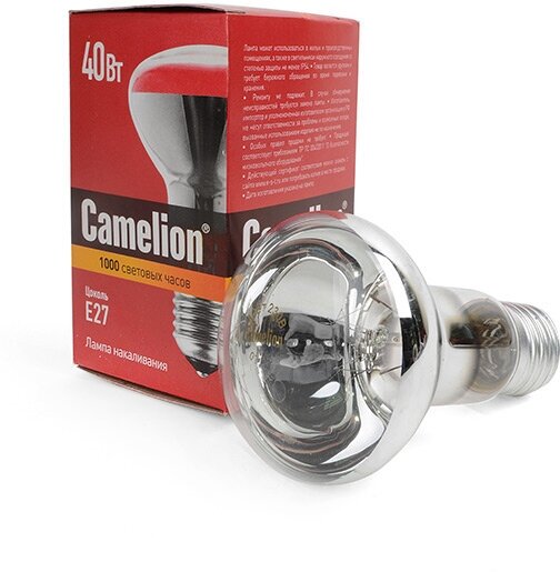 Camelion Лампа накаливания E27 40Вт Camelion 40/R63/E27 зеркальная