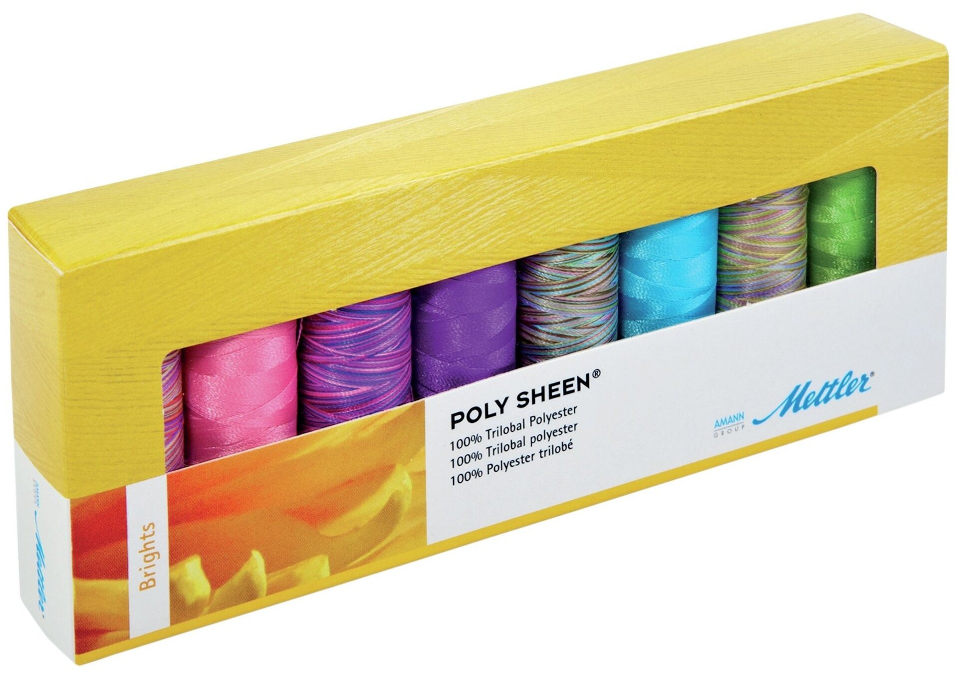 Набор с нитками Poly Sheen в подарочной упаковке 8 катушек Amann Group PS811Brights-Kit