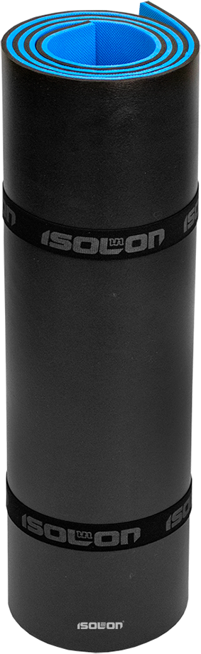 Коврик спортивный для фитнеса и йоги Isolon Sport 10 мм, 180х60 см синий/черный