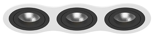 Спот Lightstar Intero 16 i636070707, GU10, 150 Вт, 3 лампы, цвет арматуры: белый, цвет плафона: черный - фотография № 1
