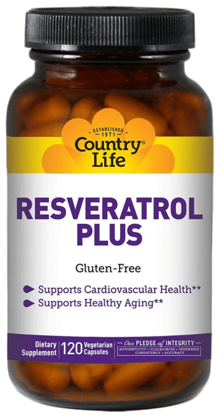 Ресвератрол плюс (Resveratrol Plus) Country Life 120 вегетарианских капсул