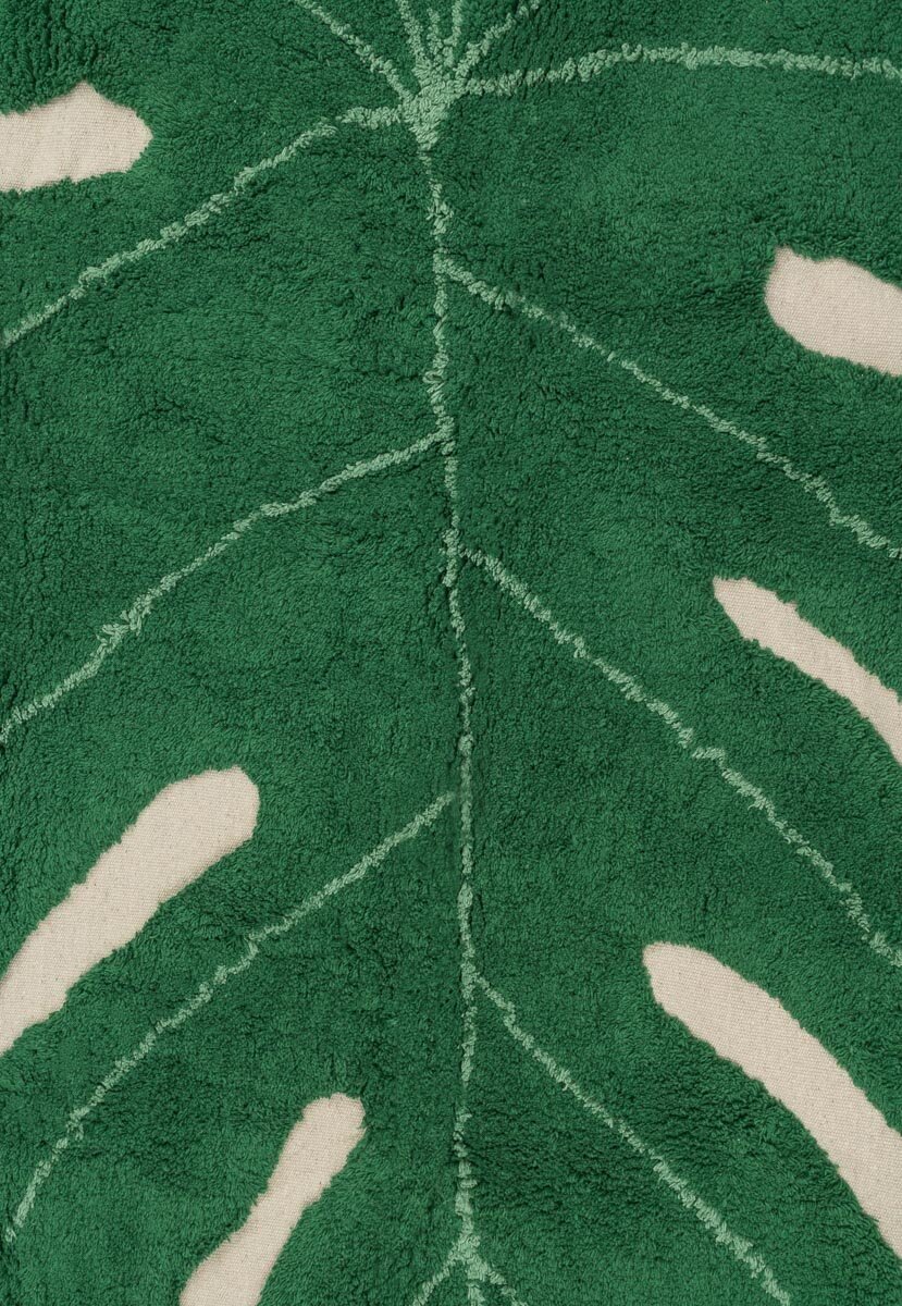 Ковер на пол в спальню, гостиную, детскую зелёный 1,2 на 1,8 м Lorena Canals Cotton Monstera Sheet C-MONSTERA Hoff - фото №16